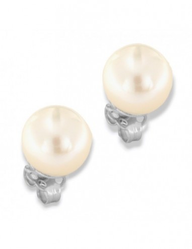 Orecchini Oro Bianco Perle Naturali Bianche 8MM [541ef422]