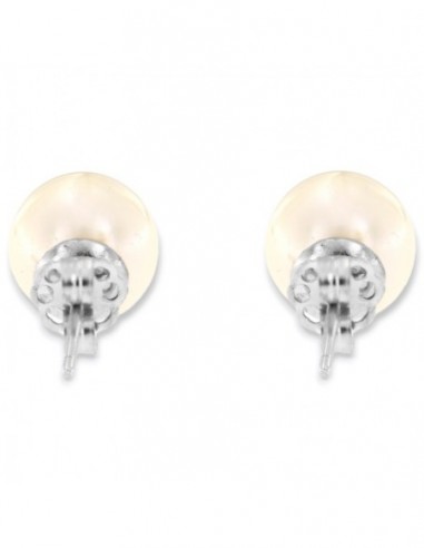 Orecchini Oro Bianco Perle Naturali Bianche 8MM [514eb33c]