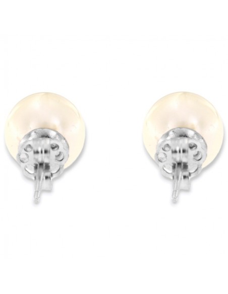 Orecchini Oro Bianco Perle Naturali Bianche 8MM [514eb33c]