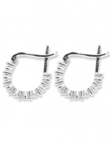 Orecchini Oro Bianco Cerchi Zirconi Bianchi 3MM [a1b23944]