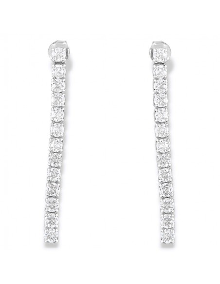 Orecchini Argento Rodiato Ciuffo Zirconi Bianchi [4b3c8265]