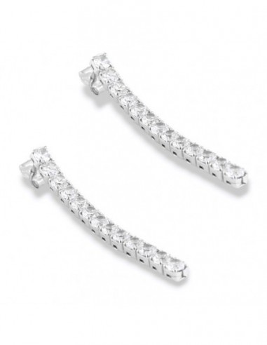 Orecchini Argento Rodiato Ciuffo Zirconi Bianchi [237bb460]
