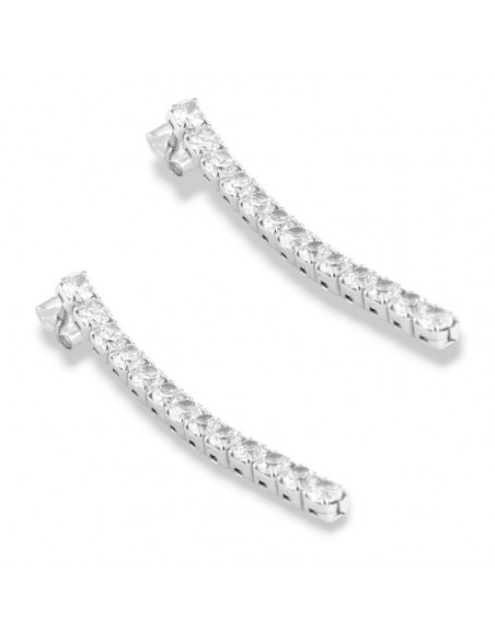 Orecchini Argento Rodiato Ciuffo Zirconi Bianchi [237bb460]