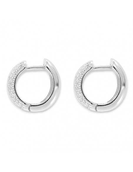 Orecchini Argento Rodiato Cerchi Spessi Zirconi Bi [f8ca0b47]