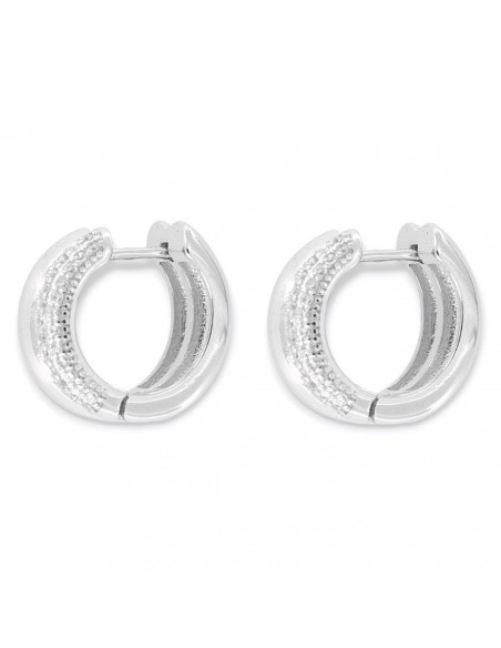 Orecchini Argento Rodiato Cerchi Spessi Zirconi Bi [fd9a4c59]