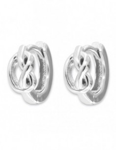 Orecchini Argento Rodiato Cerchi Nodo [d2acbf25]