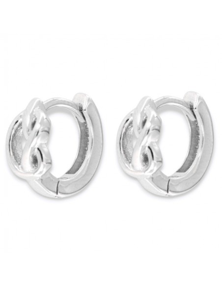 Orecchini Argento Rodiato Cerchi Nodo [29acd34a]