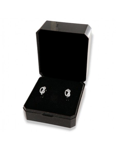Orecchini Argento Rodiato Cerchi Nodo [9eb1124e]