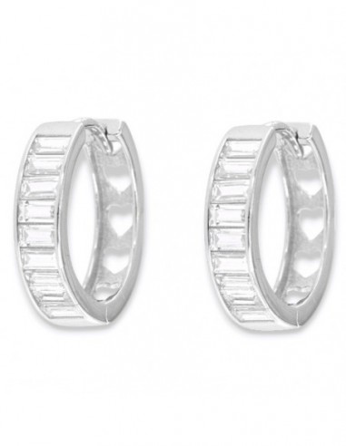 Orecchini Argento Rodiato Zirconi Baguette Cuori [b91e5c71]