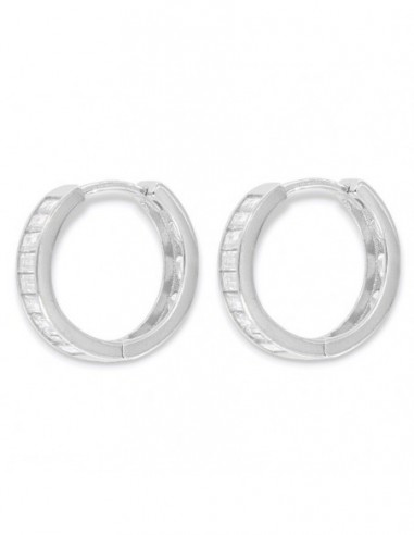 Orecchini Argento Rodiato Zirconi Baguette Cuori [7f7a6124]