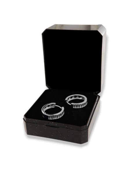 Orecchini Argento Rodiato Zirconi Baguette Cuori [c867a020]