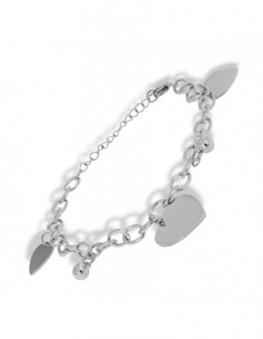Bracciale Acciaio Grumetta Ciondolo Cuore [89662fdb]