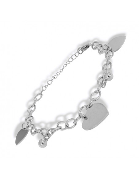 Bracciale Acciaio Grumetta Ciondolo Cuore [89662fdb]