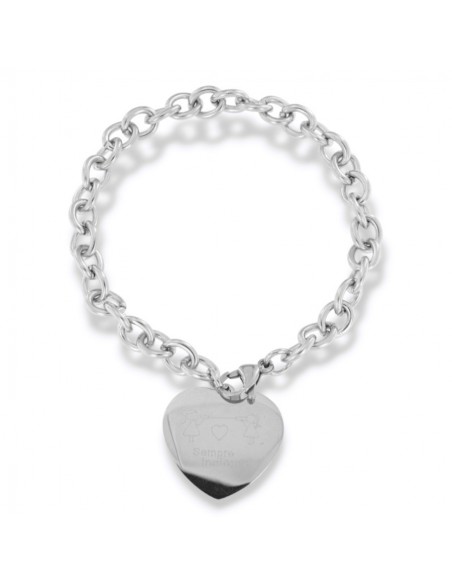 555Jewelry Bracciale con ciondolo a forma di cuore, in