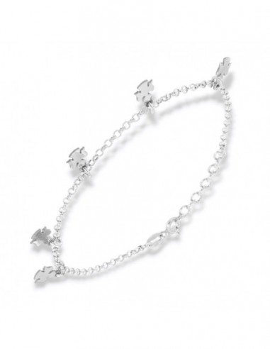 Bracciale Argento Rodiato Rollò Con Angioletti [a89d6e5d]