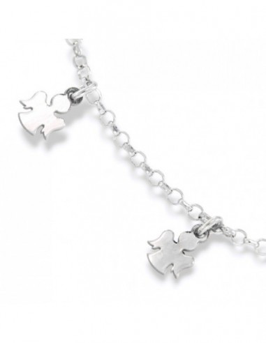 Bracciale Argento Rodiato Rollò Con Angioletti [5928488b]