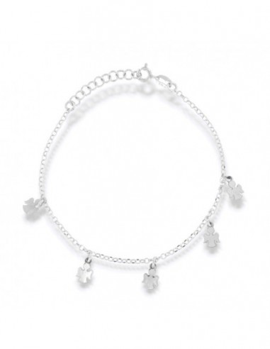 Bracciale Argento Rodiato Rollò Con Angioletti [5c780f95]