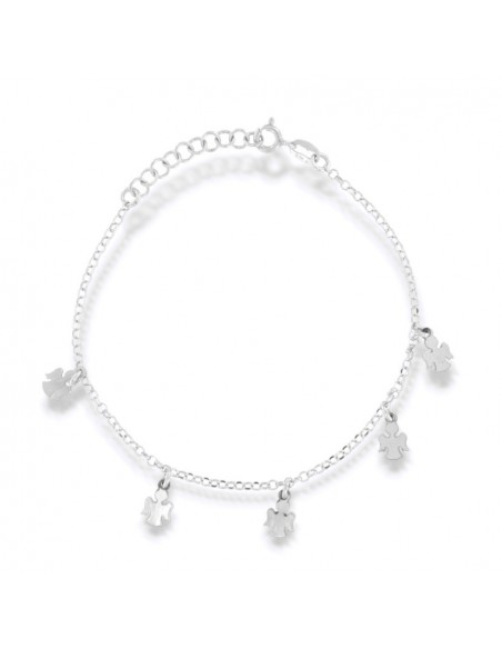 Bracciale Argento Rodiato Rollò Con Angioletti [5c780f95]