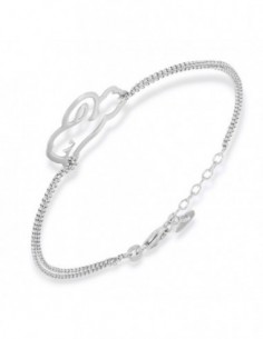 Bracciale Argento Rodiato Gattino Catena Rollo Sfaccettata [e50a0cd7]