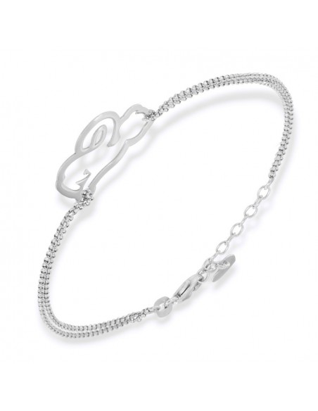 Bracciale Argento Rodiato Gattino Catena Rollo Sfaccettata [e50a0cd7]