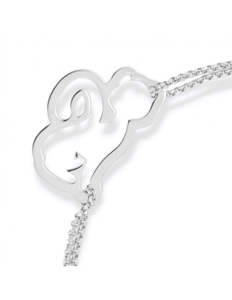 Bracciale Argento Rodiato Gattino Catena Rollo Sfaccettata [65d01411]