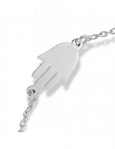 Bracciale Argento Rodiato Mano Di Fatima [e27ccc10]