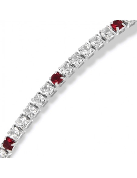 Bracciale Argento Tennis Zirconi Bianchi Rossi 2MM [56fc570e]