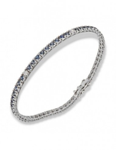 BRACCIALE ORO BIANCO TENNIS ZAFFIRI DIAMANTI [22caaeae]