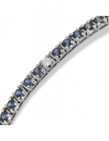 BRACCIALE ORO BIANCO TENNIS ZAFFIRI DIAMANTI [f2fe9b00]