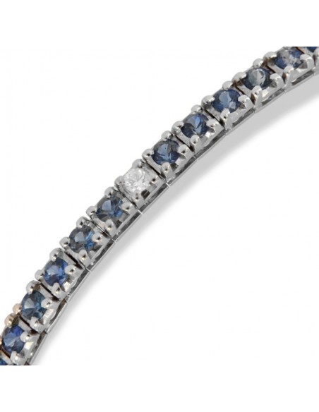 BRACCIALE ORO BIANCO TENNIS ZAFFIRI DIAMANTI [f2fe9b00]