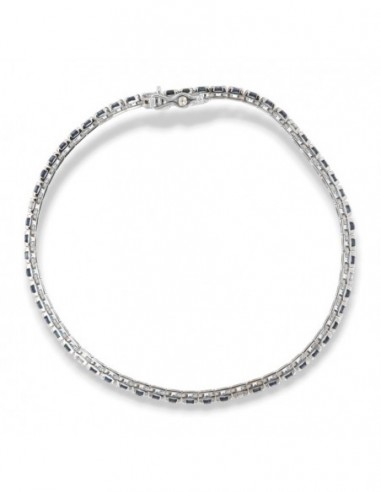BRACCIALE ORO BIANCO TENNIS ZAFFIRI DIAMANTI [f7aedc1e]