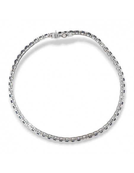 BRACCIALE ORO BIANCO TENNIS ZAFFIRI DIAMANTI [f7aedc1e]