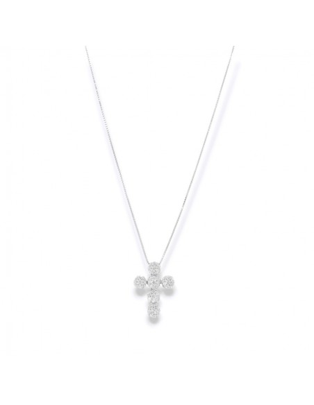 CIONDOLO ORO CROCE GRANDE CON 42 DIAMANTI 0,84 + CAT [b8344247]