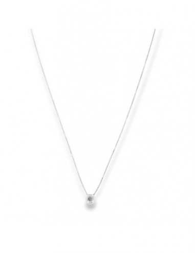 COLLANA ORO BIANCO PUNTO LUCE BOCCOLA 0,02 CARATI [757429df]