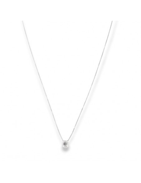COLLANA ORO BIANCO PUNTO LUCE BOCCOLA 0,02 CARATI [757429df]