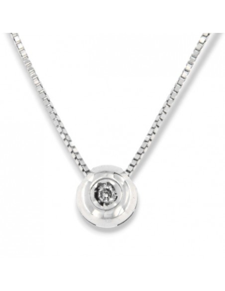 COLLANA ORO BIANCO PUNTO LUCE BOCCOLA 0,02 CARATI [bc4e2a6a]
