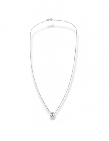 COLLANA ORO BIANCO PUNTO LUCE BOCCOLA 0,02 CARATI [b91e6d74]