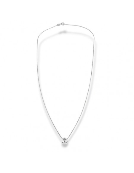 COLLANA ORO BIANCO PUNTO LUCE BOCCOLA 0,02 CARATI [b91e6d74]