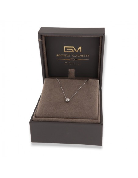 COLLANA ORO BIANCO PUNTO LUCE BOCCOLA 0,02 CARATI [d725ef7d]