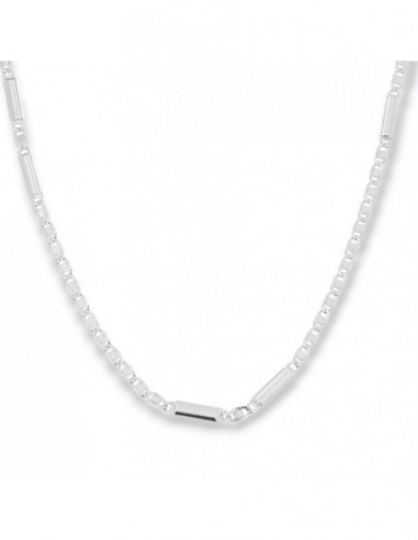 Collana Oro Bianco Maglia Marina E Specchiata [abc36643]