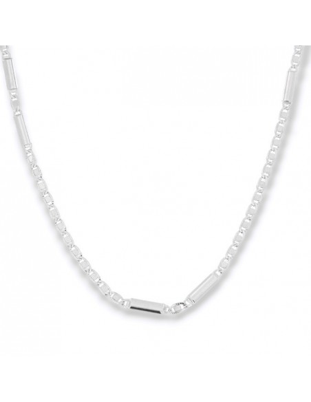 Collana Oro Bianco Maglia Marina E Specchiata [abc36643]