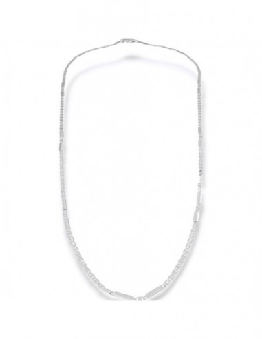 Collana Oro Bianco Maglia Marina E Specchiata [03f2cb92]