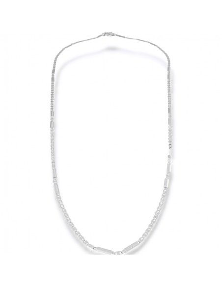 Collana Oro Bianco Maglia Marina E Specchiata [03f2cb92]