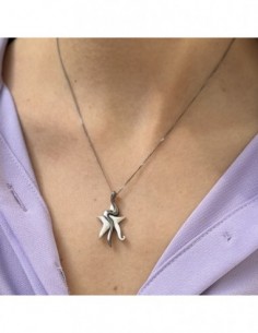 Collana Argento Rodiato Stella Serpente Ciondolo [f0323790] 2