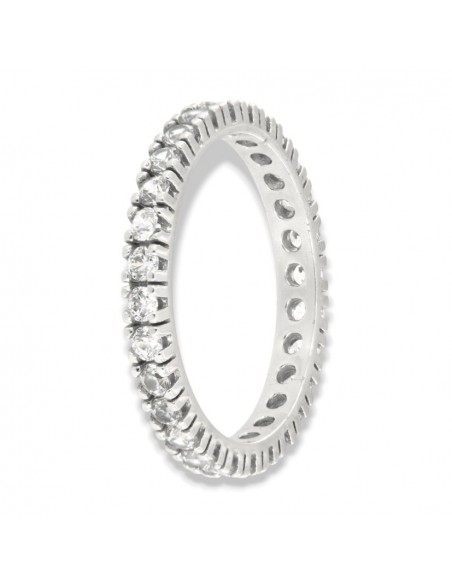 Anello Oro Bianco Eternity Zirconi Bianchi 2,5MM [1115c1d9]