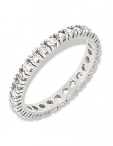 Anello Oro Bianco Eternity Zirconi Bianchi 2,5MM [db3a390d]