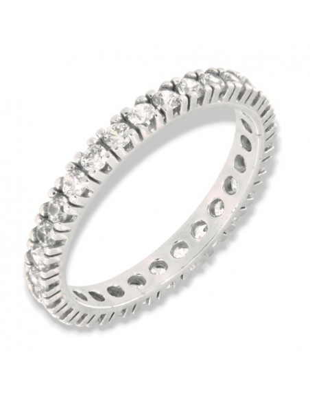 Anello Oro Bianco Eternity Zirconi Bianchi 2,5MM [db3a390d]