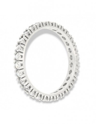 Anello Oro Bianco Eternity Zirconi Bianchi 2,5MM [de6a7e13]