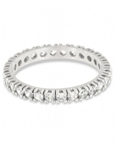 Anello Oro Bianco Eternity Zirconi Bianchi 2,5MM [b051fc1a]