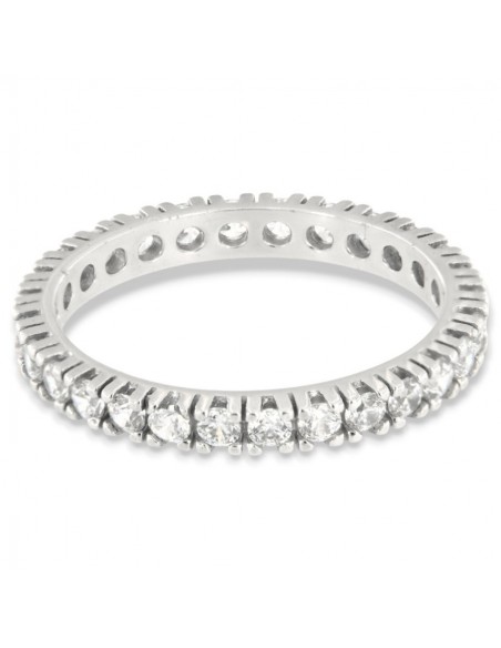 Anello Oro Bianco Eternity Zirconi Bianchi 2,5MM [b051fc1a]